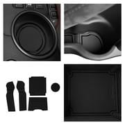 CupHolderHero fits Mazda Miata MX5 and fits Fiat 124 Spider Accessories 2016-2022 Interior Non-Slip Anti Dust Cup Holder Inserts Red Trim Center Console Liner Mats Door Pocket Liners 7-pc Set 
