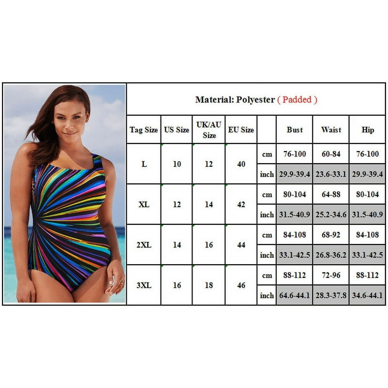 Plus Size One Piece Swimsuit, Womens Swimming Costume Bathing Suit