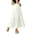 thumbnail image 3 of INSPIRE CHIC Women's Boho Skirts Summer Smocked Elastic Waist Tiered A-Line Beach Maxi Skirt, 3 of 5