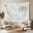 thumbnail image 2 of Dandelion Green Botanical Tapestry for Bedroom Wall Hanging Tapestry, Vintage Watercolor Floral Ceiling Backdrop Tapestries Poster Blanket Wall Decor for Teens Room Living Room Dorm 59" x 90", 2 of 8