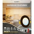 thumbnail image 3 of NUWATT 6 Pack, 4 Inch Ultra-Thin Recessed LED Lights Brushed Nickel, 5CCT 2700K/3000K/3500K/4000K/5000K Selectable, 630LM, 9W, IC Rated, Dimmable, Canless Downlight With Junction Box, Energy Star, ETL, 3 of 18
