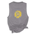 thumbnail image 4 of ICHUANYI Clearance Womens Tank Tops Casual Loose Fit Plus Size Sunflower Printed Tee(Gray, L) ICHUANYI WER2023081504093, 4 of 6