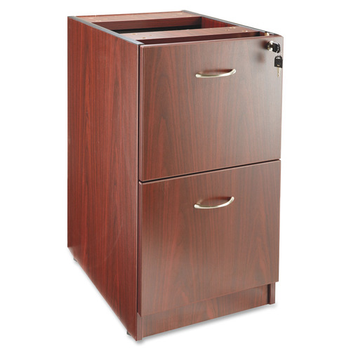 Lorell Essentials Hanging Fixed Pedestal, 2 Drawer 15.5" x 21.9" x 28.3" , Material: Polyvinyl Chloride (PVC) Edge, Metal Pull, Finish: Laminate, Mahogany, Silver Pull - image 4 of 7