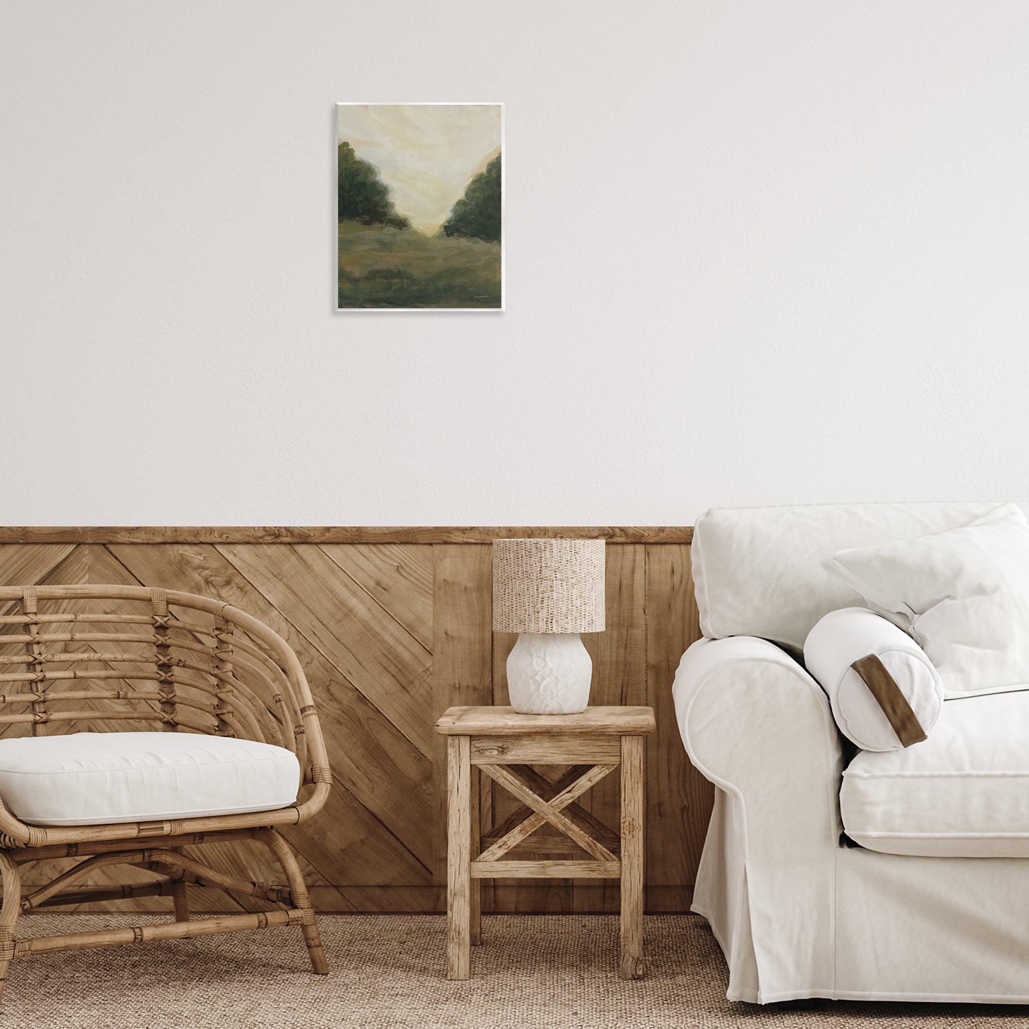 Stupell Industries Serene Green Field View Landscape Painting Unframed Art Print Wall Art, 11 x 14