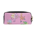 thumbnail image 2 of YFYANG Leather Portable Travel Small Makeup Bag, Multifunctional Storage Bag, Pink Fun Animal Party Pattern Cosmetic Bag, 2 of 4
