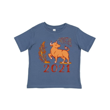 

Inktastic 2021 Chinese New Year Ox Gift Toddler Boy or Toddler Girl T-Shirt