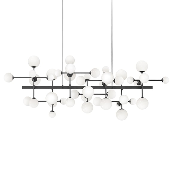 Sonneman 2066 Nebula 42 Light 69" Wide Led Abstract Chandelier - Black
