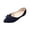 Navy, variant on Lenago Bowknot Ballet Flats for Women Slip On Low Wedge Casual Walking Shoes with Arch Support Summer Beach Fashion Shoes Footwear Black Size-8.5