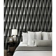 thumbnail image 2 of Harry & Grace Charcoal Pieced Diamonds Peel and Stick Wallpaper - 20.5 in. W. x 18 ft. L. Roll, 2 of 7
