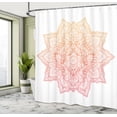 thumbnail image 4 of Ambesonne Lotus Shower Curtain, Mandala Abstract Flower Print, 69"Wx75"L, Peach Salmon, 4 of 4