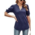 thumbnail image 3 of SHIBEVER Tops for Women Casual Loose Fit Blouses Fashion Summer Tunic T Shirts Dressy Soild White Tops for Women Size L, 3 of 5