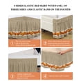 thumbnail image 6 of Thanksgiving Fall Bed Skirt Queen Size 18 Inch Drop, Orange Pumpkin Maple Leaf Linen Bottom Wrap Around Dust Ruffle Bedskirts, Wrinkle & Fade Resistant Easy Fit Bedskirt with Adjustable Elastic, 6 of 8