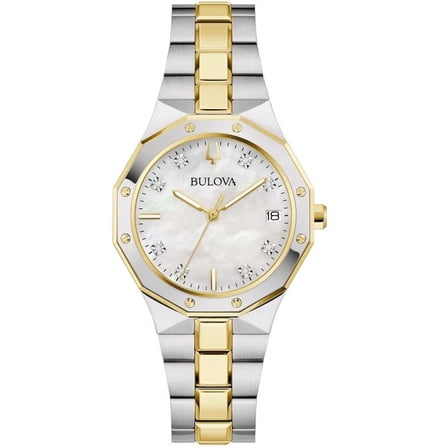 Bulova Prestige Women's Quartz Mother of Pearl Dial Stainless Steel Watch 98P234