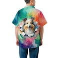 thumbnail image 5 of Funny Watercolor Adorable Shetland Sheepdog Peeking Through Torn Paper Effect Hawaiian Shirt Breathable Summer Unisex Merch Sheltie Dog Lover Gifts - 00026, 5 of 6
