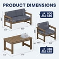 thumbnail image 2 of KINGYES 4 Pieces Outdoor Furniture Set with 10FT Patio Umbrella, HDPE All Weather Use Conversation Couch Sets,2 Armchairs & 1 Loveseat & 1 Coffee Table for Patio Backyard, 2 of 10