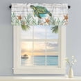 thumbnail image 3 of Window Valance for Kitchen,Green Sea Turtles Seaweed on Wood Board Rod Pocket Curtain Valances Short Curtains Drapes Panel,Corals Sea Stars Window Treatment Topper for Living Room Bathroom Bedroom, 3 of 9