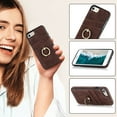 thumbnail image 6 of Dteck Wallet Case for iPhone 8 / iPhone 7 / iPhone SE 3rd Gen 2022 / iPhone SE 2nd Gen 2020, Slim PU Leather Card Holder Case with Ring Holder Stand, Coffee, 6 of 8