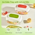 thumbnail image 3 of Ice Cube Tray with Lid and Bin, Easy Pop Out Silicone Ices Cubes Trays for Freezer, Ice Maker Mold for Whiskey, Cocktail, Tea, Coffee (Green), 3 of 10