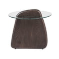 thumbnail image 6 of Modrest Buxton - Mid-Century Modern Glass + Dark Walnut End Table, 6 of 8