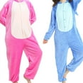 thumbnail image 4 of Pijama de una pieza de franela para adultos con dibujos de animales en polvo azul y estrellas para bebé, versión de inodoro, traje de una pieza de rendimiento para niños, 4 of 6
