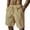 18# Khaki, variant on Cotton Linen Shorts for Men Elastic Waist Drawstring Lightweight Breathable Loose Fit Casual Beach Shorts Khaki M