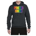 thumbnail image 2 of Rainbow Proud Mom of LGBT | Mens LGBT Pride Hooded Sweatshirt Graphic Hoodie, Heather Black, Medium, 2 of 3