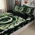 thumbnail image 3 of meiyoeat Golf D Initial Green Check Zipper Comforter Set with Fitted Sheet and 2 Pillowcases, Sport Monogram Initial Zipper Bedding Set for Boys Girls, Black Reversible, 3-Piece, 3 of 6