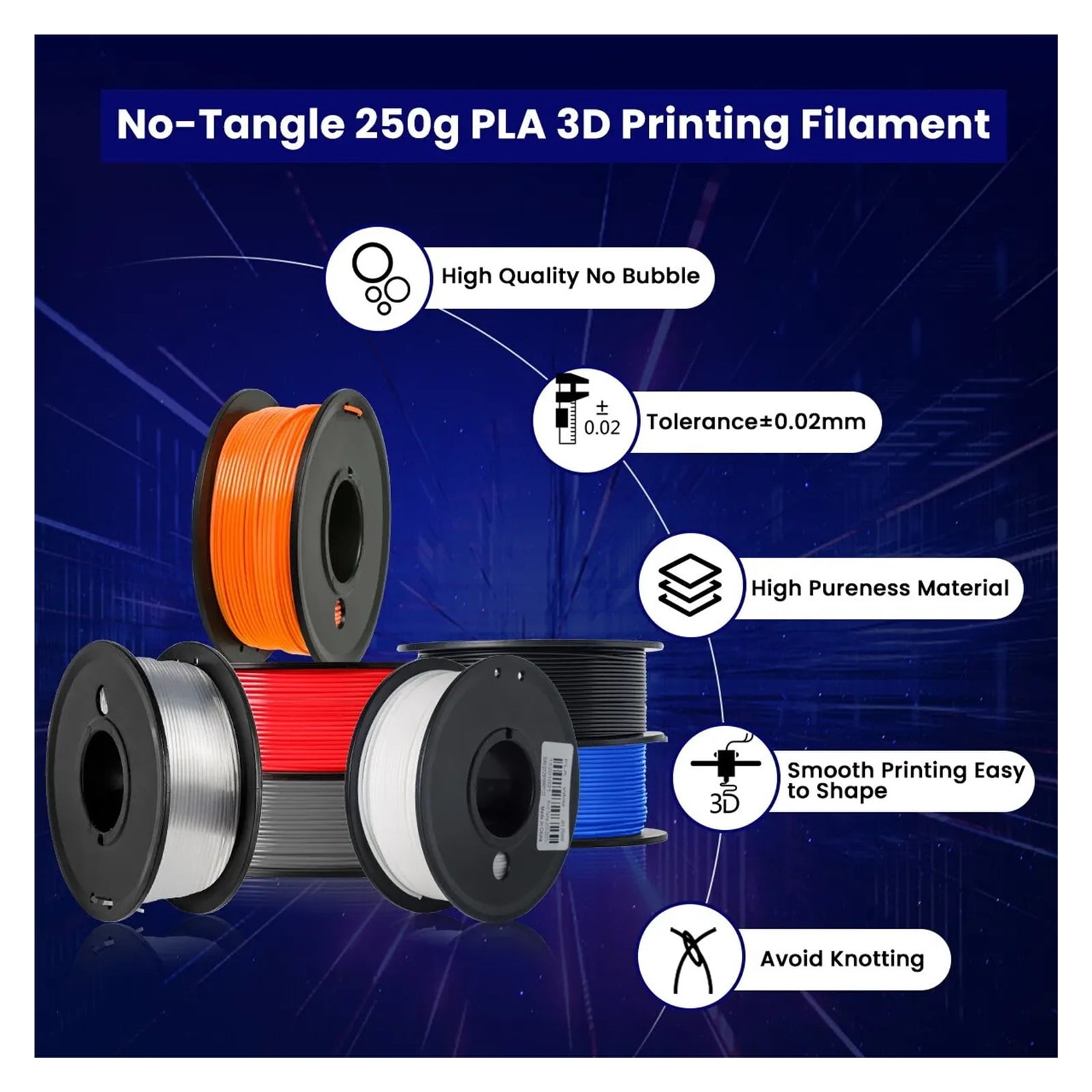 0.25KG 3D Filament, Mini Spool PLA Filament 1.75mm Small Environmental Protection For 3D Printer ,More Smoother and Stable