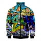 thumbnail image 5 of Chaqueta con estampado 3D de grafiti de colores a la moda para hombre, abrigo de hip hop para exteriores, chaquetas con cremallera de gran tamaño para la calle, ropa para niños, 5 of 5