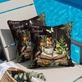 thumbnail image 4 of Pastoral Plant Throw Pillow Cover Home Sweet Frog Butterfly Coffee Book Cotton Linen Cushion Cover Throw Pillow Case with Invisible Zipper for Couch Sofa Bed Chair Car 16x16 Inch, 4 of 13