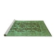 thumbnail image 2 of Ahgly Company Machine Washable Indoor Rectangle Oriental Turquoise Blue Traditional Area Rugs, 7' x 10', 2 of 4