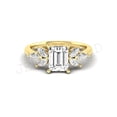 thumbnail image 2 of 925 Sterling Silver Ring with 14K White Gold Plating Emerald Cut Diamond Engagement Ring – Leaf Cluster Design – Nature Inspired Bridal Ring – Solitaire Promise Ring for Her, 2 of 5