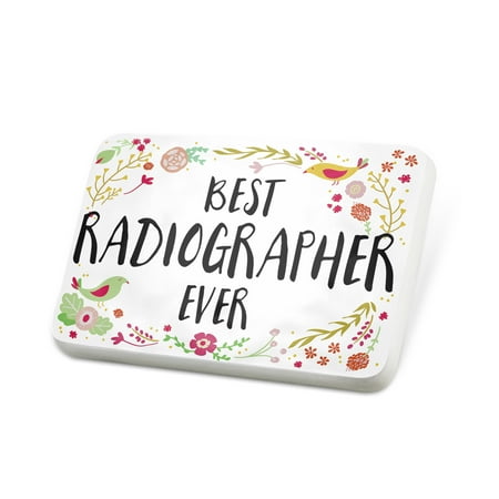 Porcelein Pin Happy Floral Border Radiographer Lapel Badge – NEONBLOND