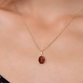 thumbnail image 3 of Gem Stone King 14K Yellow Gold Red Garnet Pendant Necklace | 2.13 Cttw | Gemstone January Birthstone | Oval 9X7MM | Gold Necklace for Women | With 18 inch Gold Chain, 3 of 6