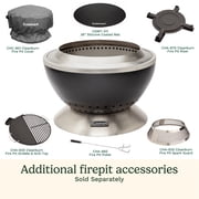 Cuisinart 24” Cleanburn Smokeless Fire Pit with Removable Base for Ash, Portable Wood Burning Outdoor Fireplace, Stainless Steel Smoke Free Outdoor Heater, Enhanced Airflow and Easy Cleanup