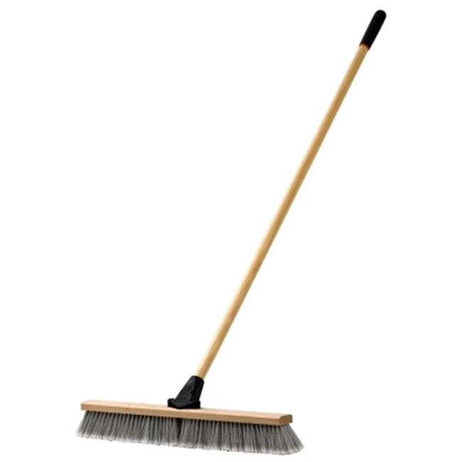 24" 600mm NATURAL SOFT Broom Real Bristle with HANDLE Sweeping Brush Sweeper 