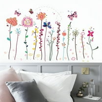 LAMIRO Colorful Wall Decors for Room Makeup Wall Decorations Stickers Teenage Girls Bedroom Wall Decals Spring Summer Garden Flowers Wall Art Stickers