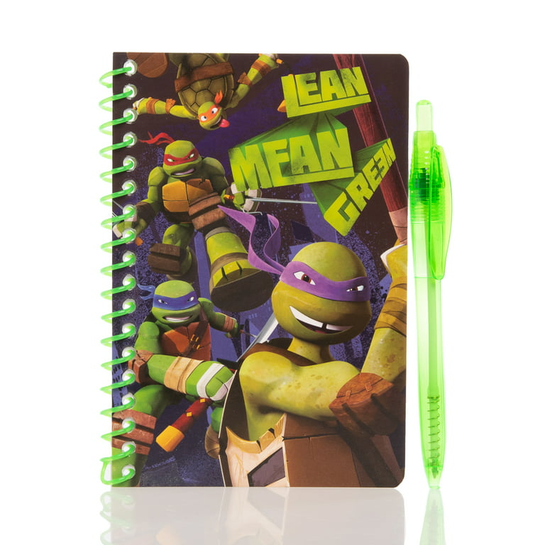 Tri-Coastal Design (4 Pack) Kids Journals for Girls Boys with Click Pen Party Favors for Kids Bulk Spiral Notebook, Ninja Turtles