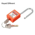 thumbnail image 2 of Candados de bloqueo y etiquetado con grillete de 1-1/2 pulgadas, llave diferente, candado de seguridad de plástico naranja, 2 pcs, 2 of 4