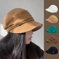 thumbnail image 2 of Gorro de pelo estándar pequeño de Metal, boina, gorro de moda tres en uno para mujer, gorro de pescador cálido para otoño e invierno, 2 of 6