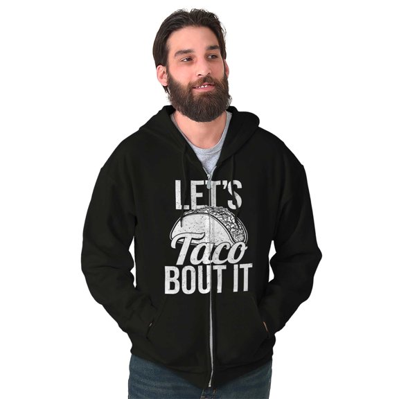 Lets Taco Bout It Tuesday Funny Food Unisex Fleece Graphic Zip Up Hoodie Brisco Brands 2X