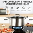 thumbnail image 5 of Stainless Steel Stock Pot with Steamer Rack - 8 Quart Heavy Duty Induction Cooking Pot, Nonstick Thick Bottom Soup Pot with Visible Lid for Pasta, Soup, Canning, Boiling, Simmer, 5 of 6