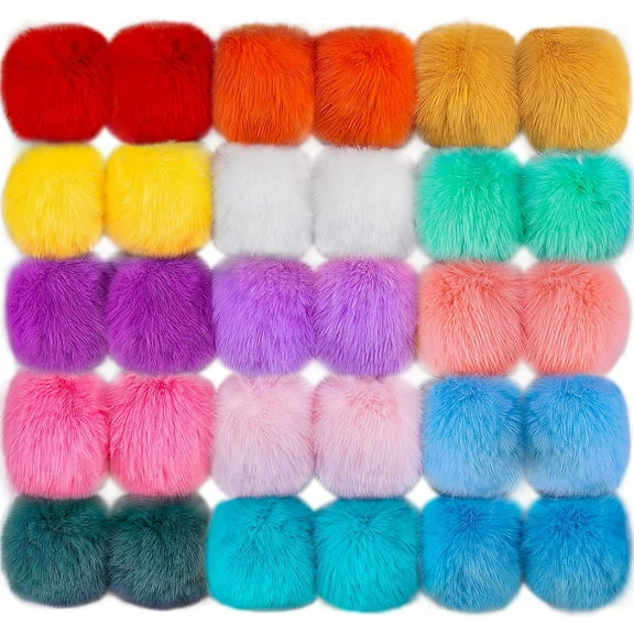 Multicolor Craft Pom Poms 30 Pieces