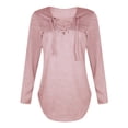 thumbnail image 5 of Lovebay Women's Long Sleeve V-Neck T-Shirt Tunic Tops Criss Cross Casual Blouse Shirts Pink S, 5 of 7