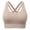 Beige, variant on Wang6 Womens High Support Sports Bras Plus Size Seamless Wireless Yoga Tops Cross Bandage Running Gym Fitness Cropped Tank Tops White XL