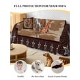 thumbnail image 4 of Brown Retro Horse Couch Cover for 2 Cushion Couch, Vintage Western Stars Country Washable Love Seat Sofa Covers Slipcover, Throw Sofa Covers for Pets, Furniture Protector 71"x102", 4 of 9