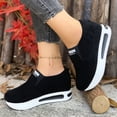 thumbnail image 3 of Rokment Platform Walking Shoes for Women 2026 Spring Fall Fashion Casual Suede Chunky Footbed Mid Heels Slip on Nursing Non-Slip Work Loafers Orthopedic Driving Sneakers Black Size 6, 3 of 6