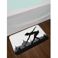 thumbnail image 2 of Ballet Bath Mat, Silhouette of Little Ballerina Girl Dancing on the Roof Top, Plush Bathroom Decor Mat with Non Slip Backing, 29.5" X 17.5", Charcoal Grey Dimgray, by Ambesonne, 2 of 2