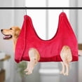 thumbnail image 2 of Práctica hamaca para el cuidado de mascotas, toalla de secado 2 en 1, para bañar, lavar, arreglar y cortar uñas (L, rosa), 2 of 4