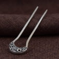 thumbnail image 5 of Vintage Hair Stick for Buns, U Shaped 925 Sterling Silver Retro Hair Chopsticks for Womenphoenix Hair Pin handmade Distressed Ethnic Hair Forks 2 Prongs Updo Chignon Pins, 5 of 5